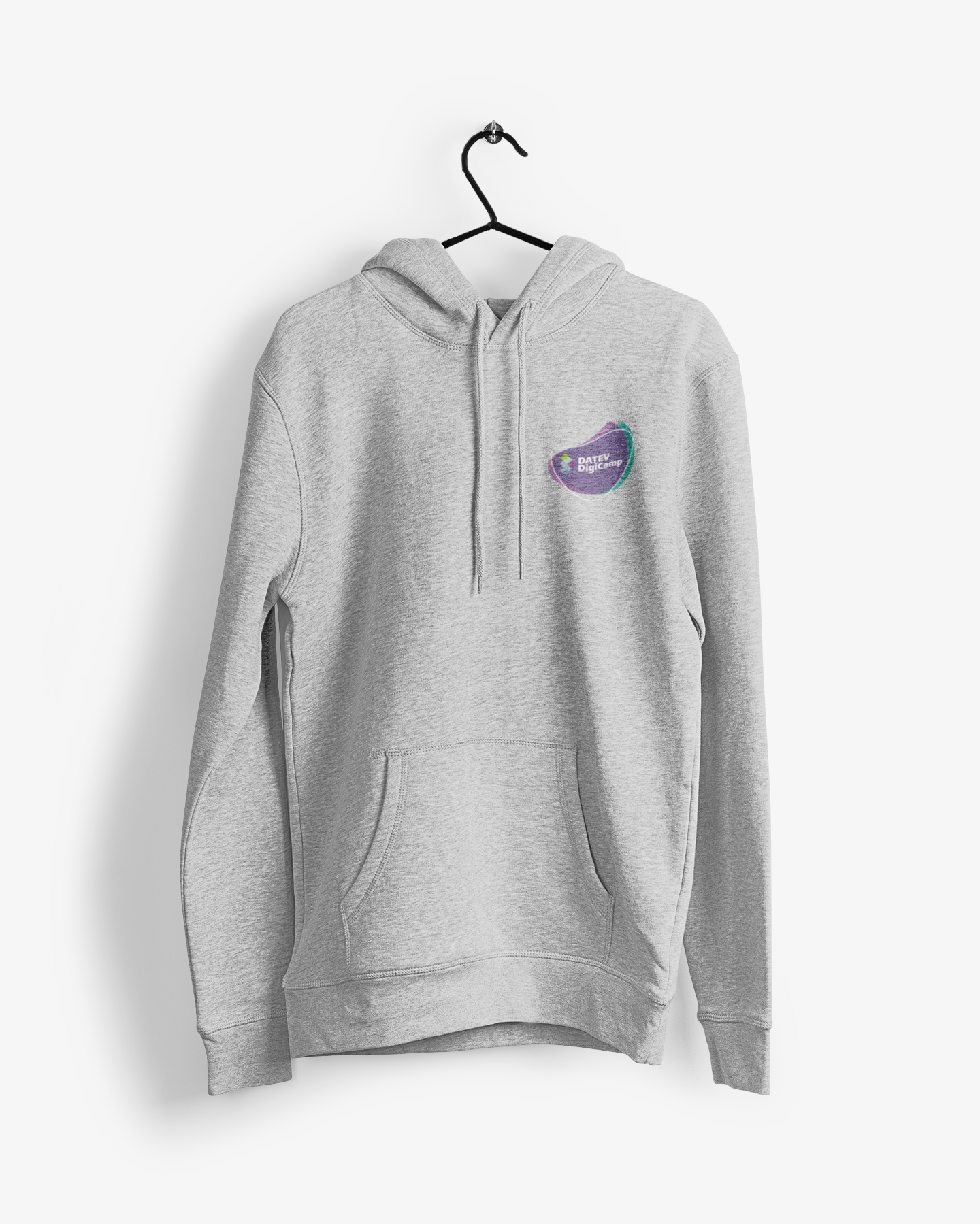 DATEV Digicamp Hoodie grau Herzseite 